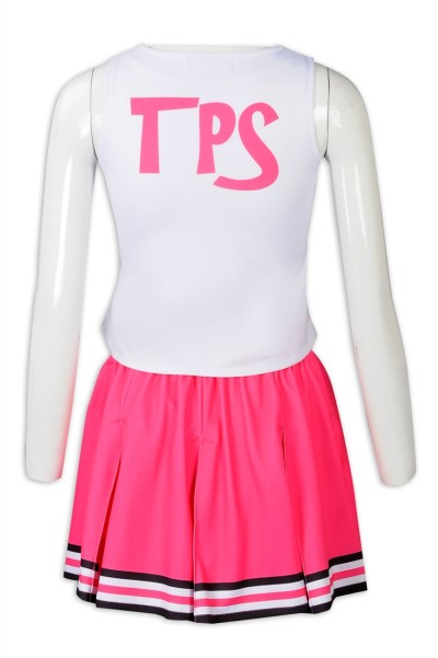 CH206 custom sleeveless cheerleading suit skirt design printing LOGO pleated skirt cheerleading suit contrast cheerleading clothing garment factory  glee cheerios uniform  elite cheer uniforms back view